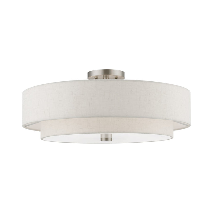 5 Light Brushed Nickel Semi-Flush by Livex Lighting