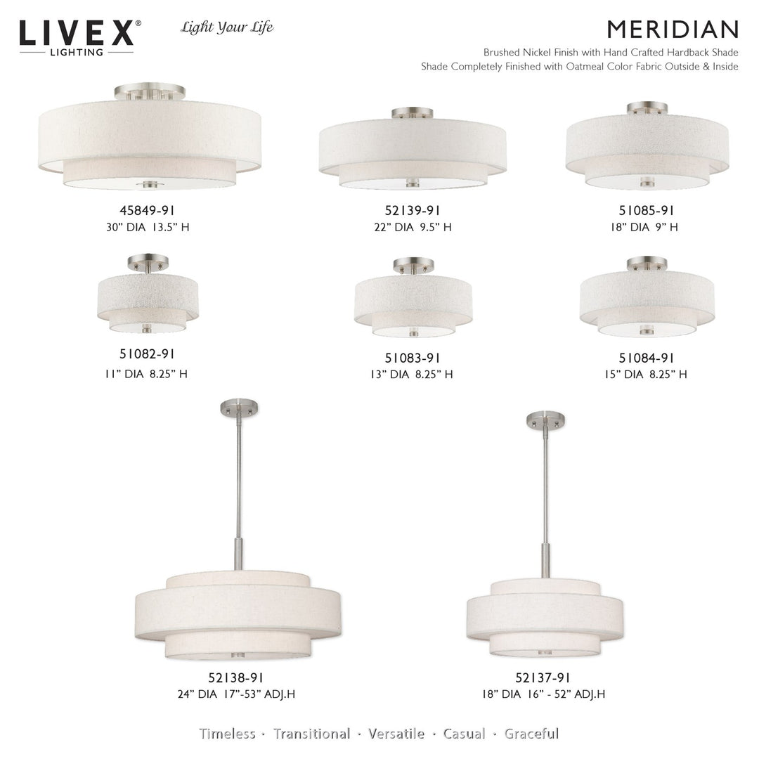 5 Light Brushed Nickel Semi-Flush