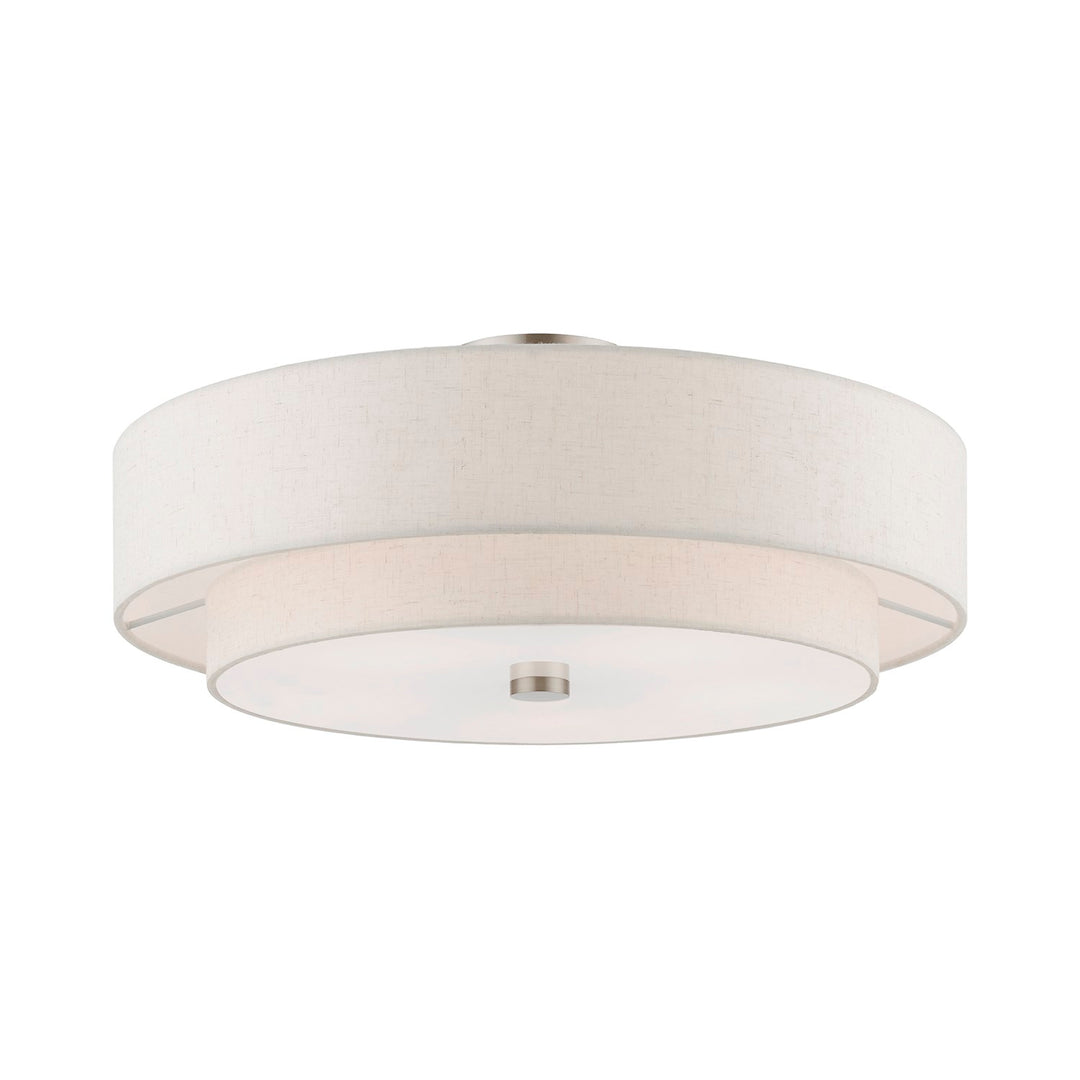 5 Light Brushed Nickel Semi-Flush