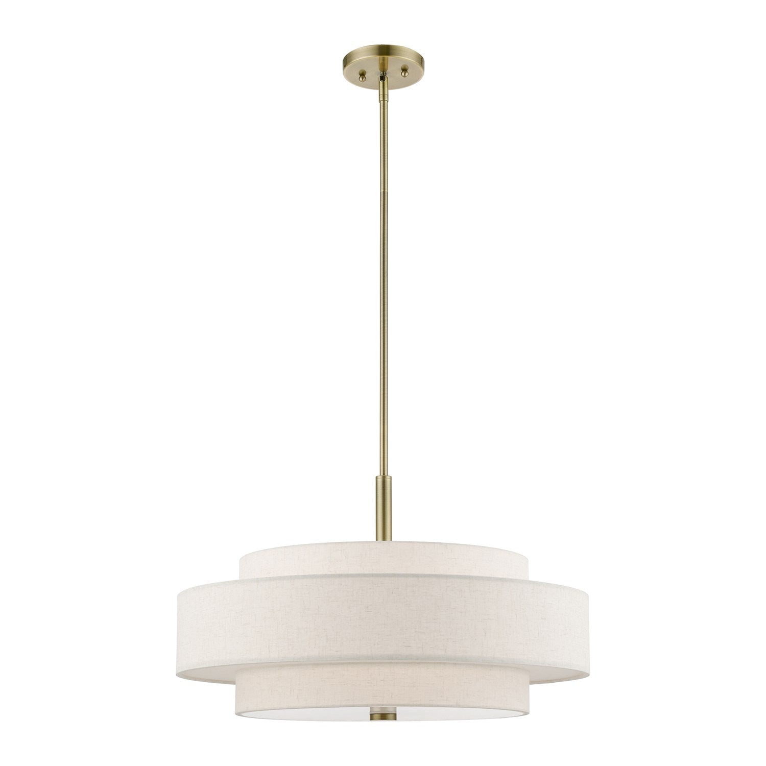 5 Light Antique Brass Pendant Chandelier by Livex Lighting