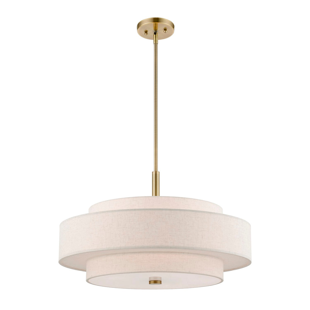 5 Light Antique Brass Pendant Chandelier