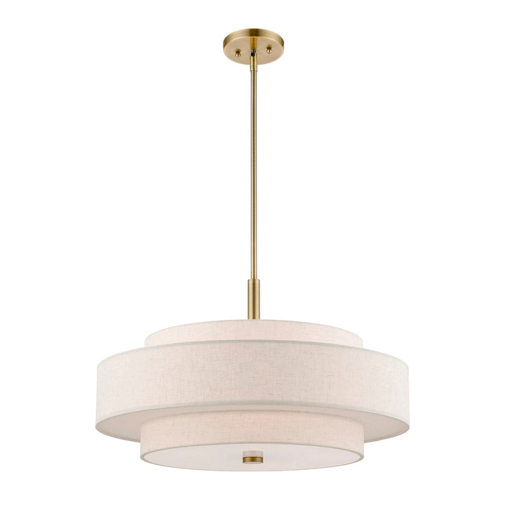 5 Light Antique Brass Pendant Chandelier