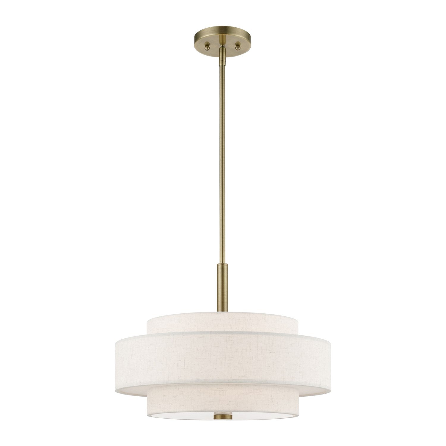 4 Light Antique Brass Pendant Chandelier by Livex Lighting