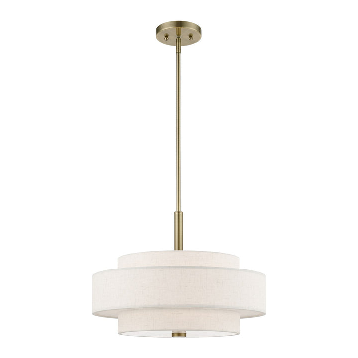 4 Light Antique Brass Pendant Chandelier by Livex Lighting