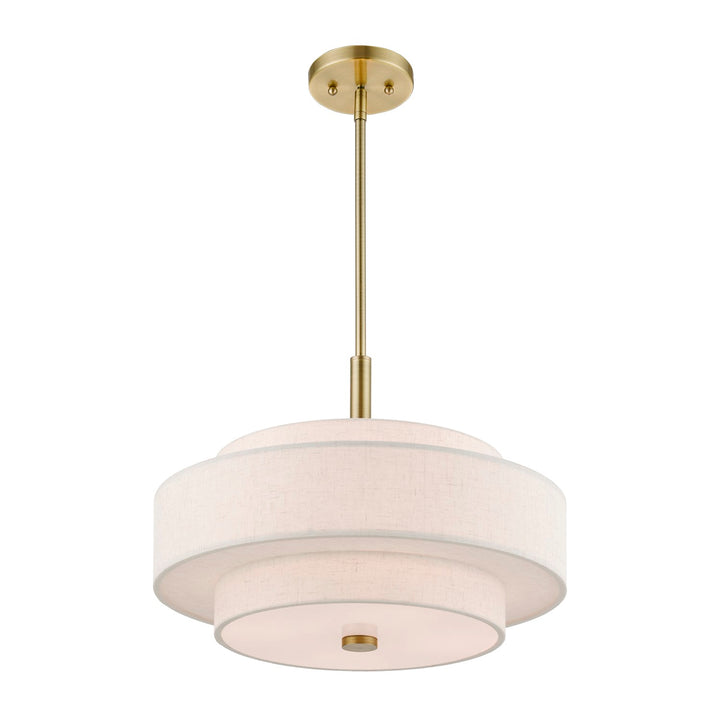 4 Light Antique Brass Pendant Chandelier