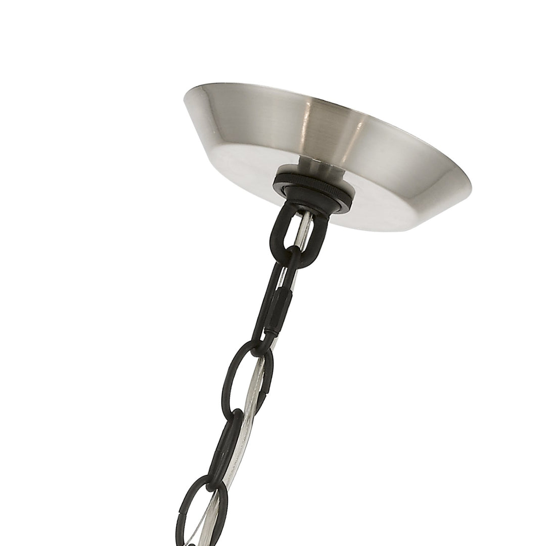 5 Light Brushed Nickel & Black Chandelier