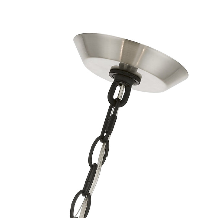 5 Light Brushed Nickel & Black Chandelier