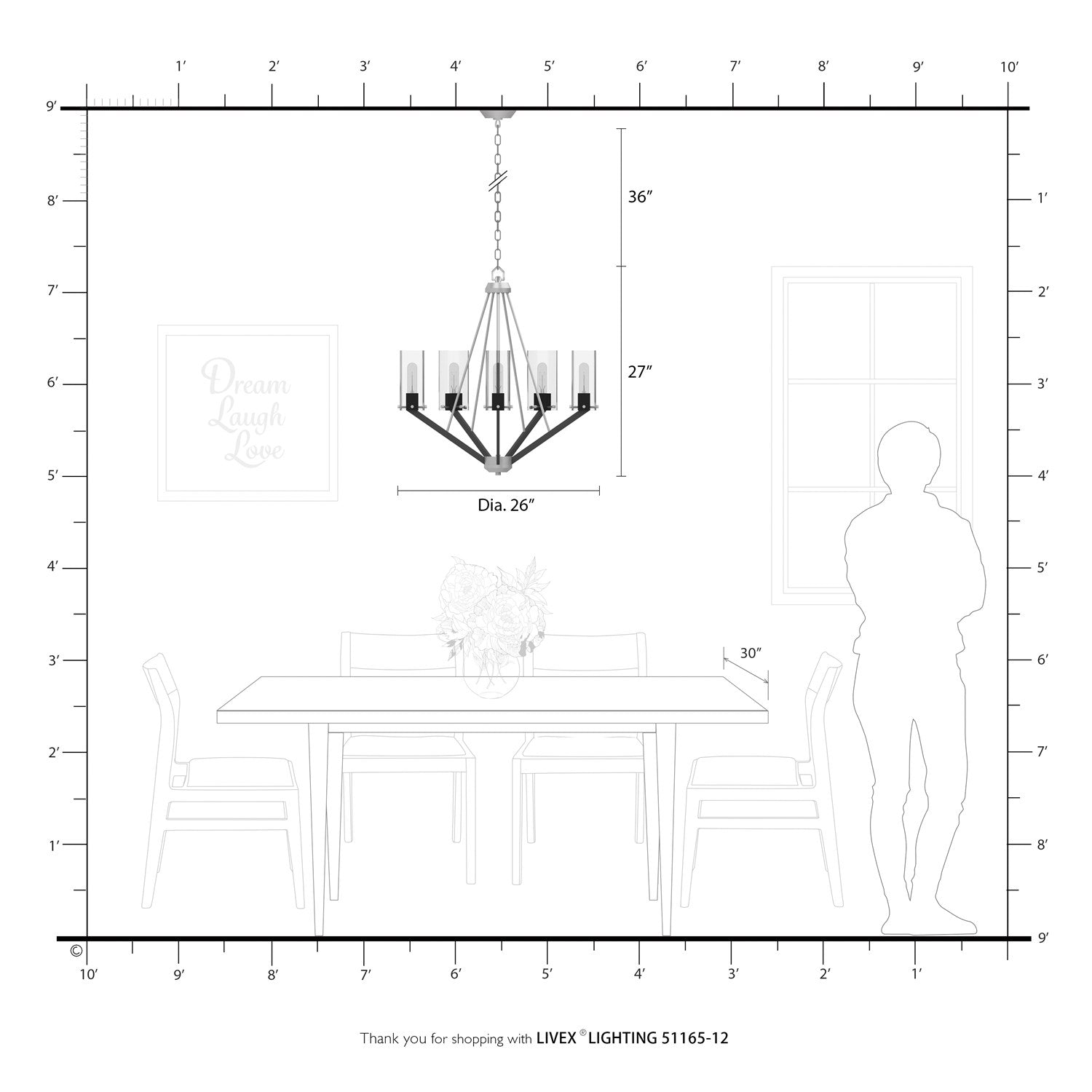 5 Light Satin Brass & Bronze Chandelier
