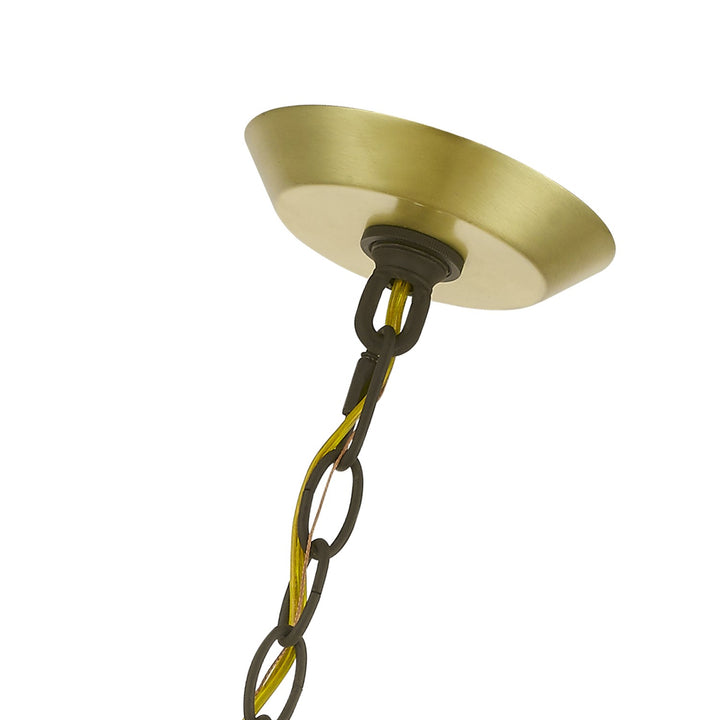 5 Light Satin Brass & Bronze Chandelier