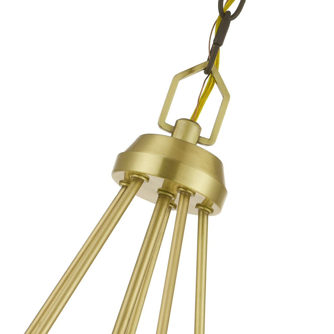 5 Light Satin Brass & Bronze Chandelier