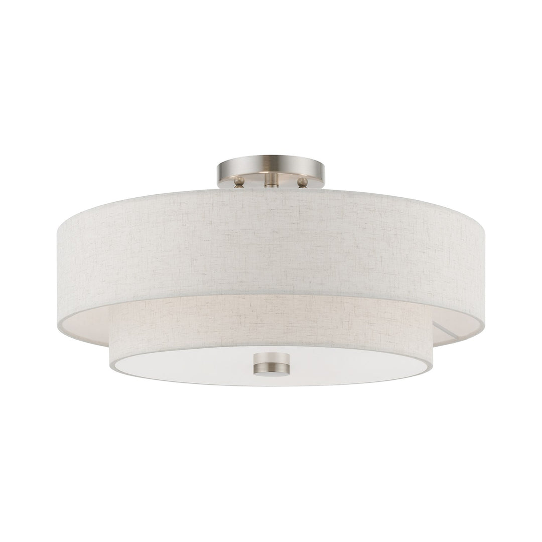 4 Light Brushed Nickel Semi-Flush by Livex Lighting