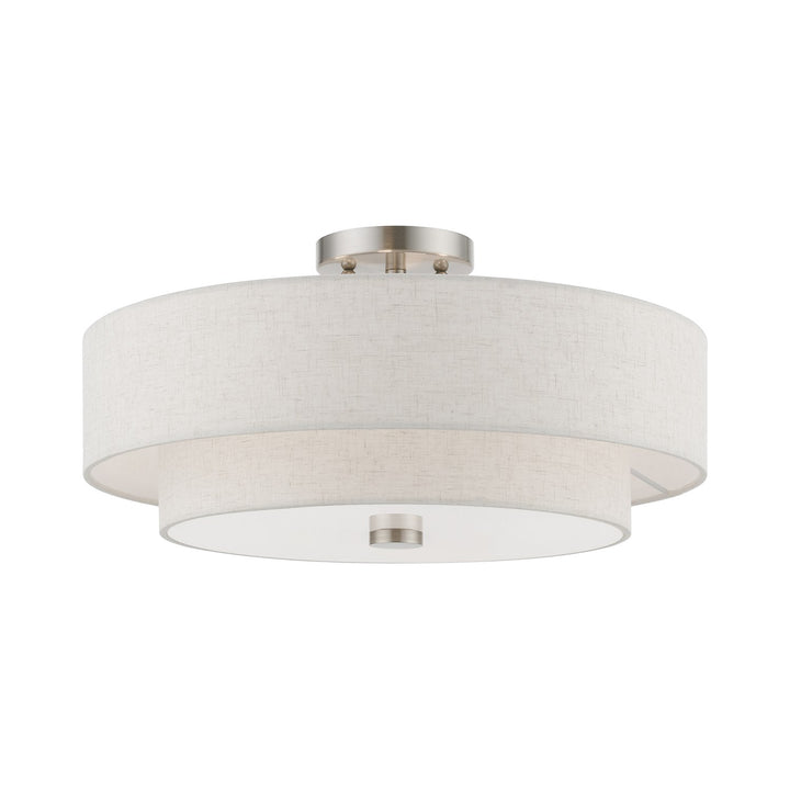 4 Light Brushed Nickel Semi-Flush by Livex Lighting