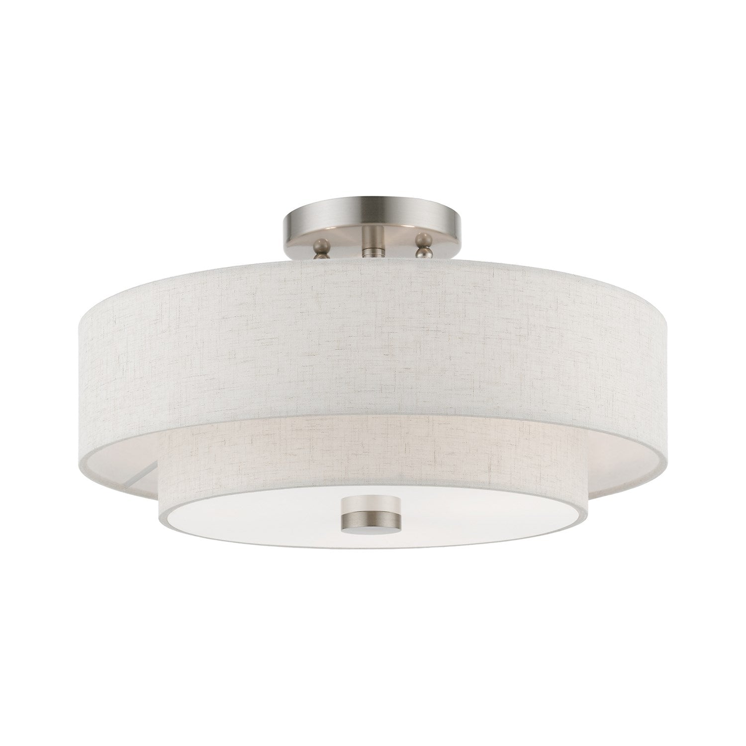 3 Light Brushed Nickel Semi-Flush by Livex Lighting
