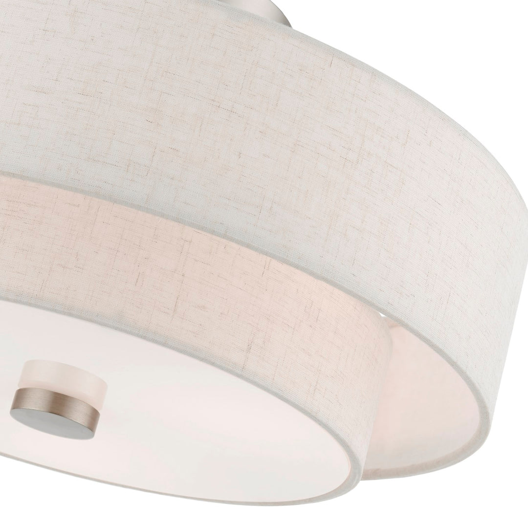 3 Light Brushed Nickel Semi-Flush