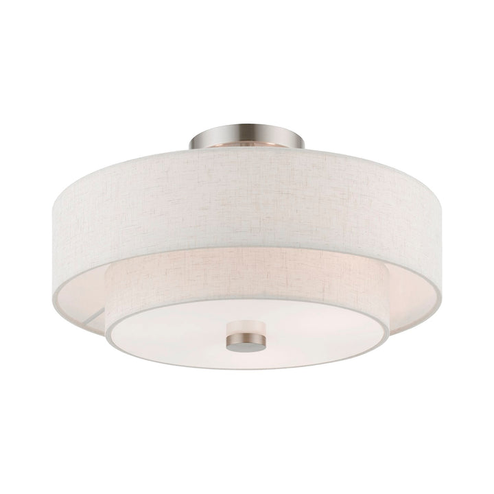 3 Light Brushed Nickel Semi-Flush