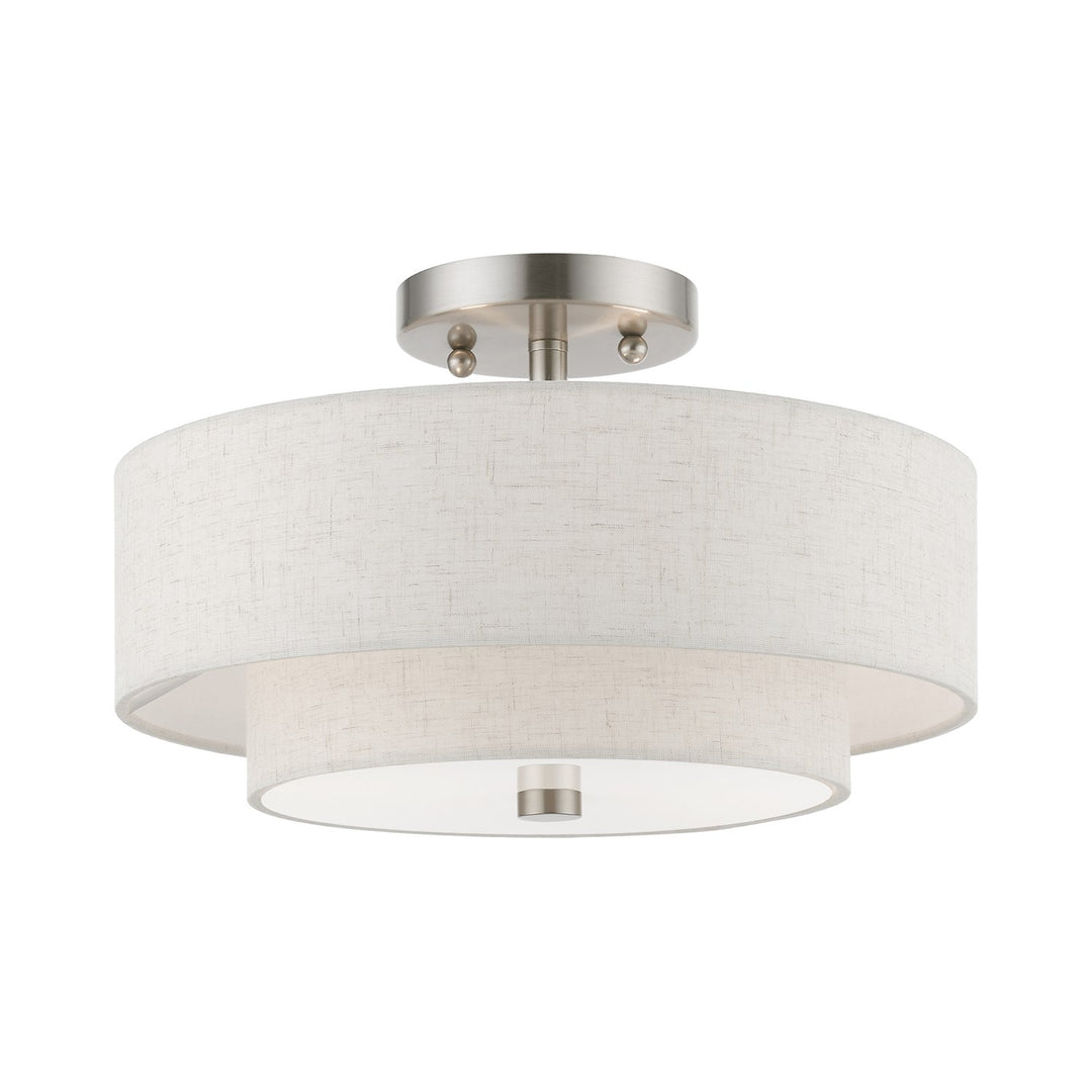 2 Light Brushed Nickel Semi-Flush by Livex Lighting