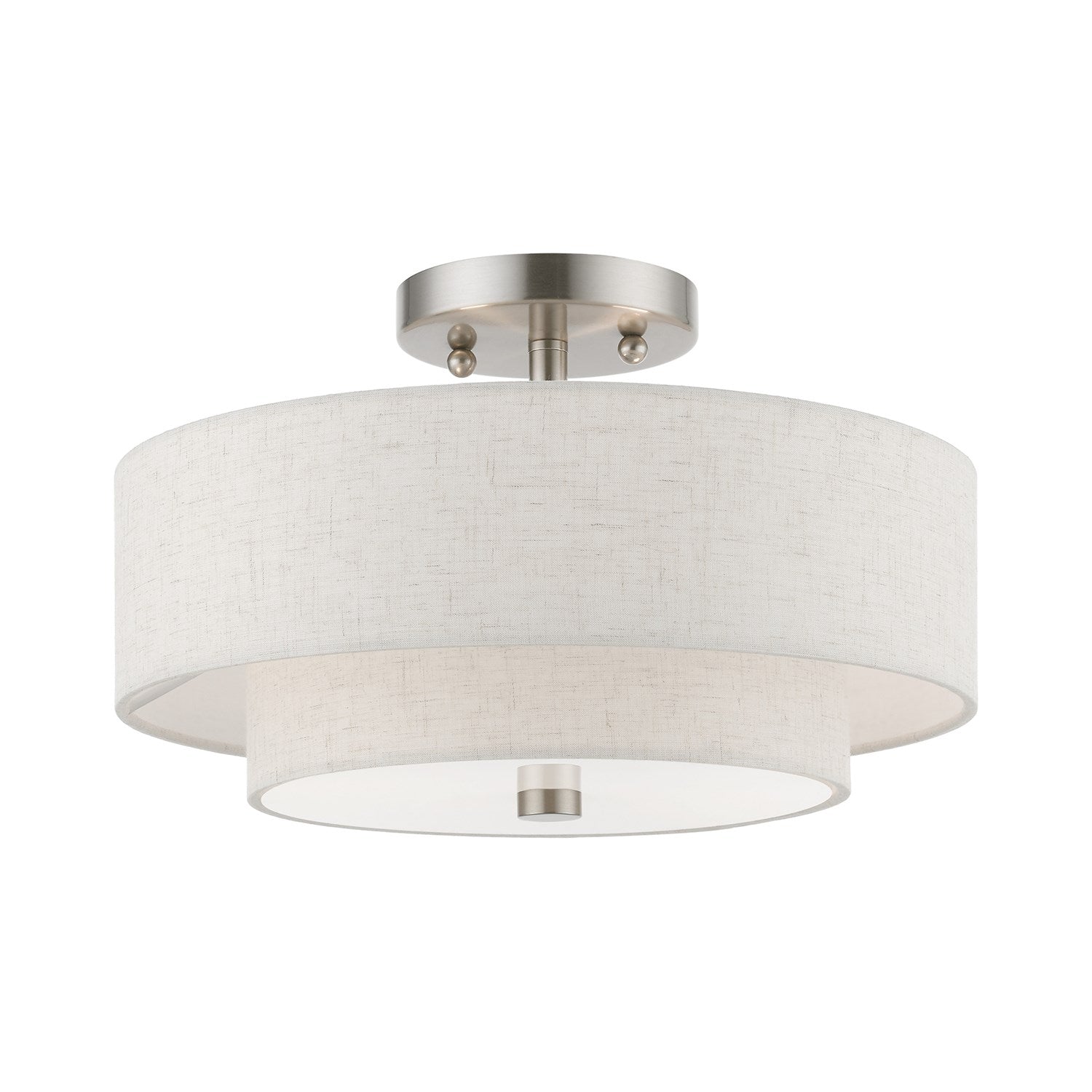 2 Light Brushed Nickel Semi-Flush by Livex Lighting