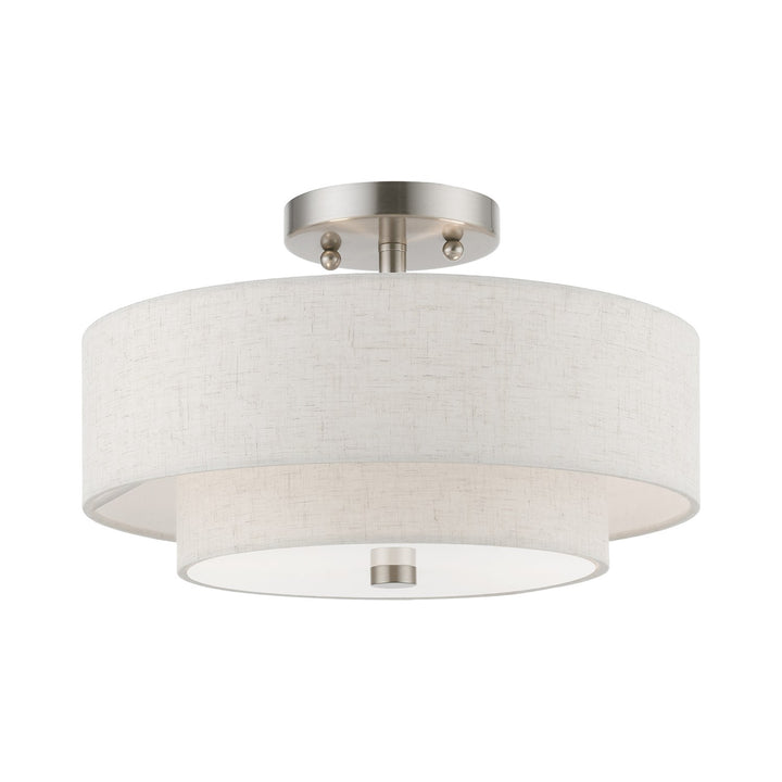 2 Light Brushed Nickel Semi-Flush by Livex Lighting
