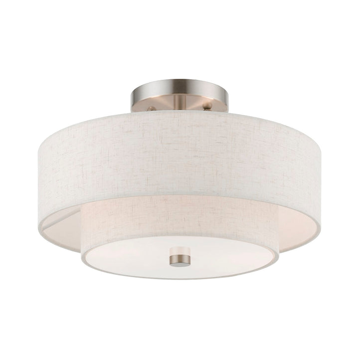 2 Light Brushed Nickel Semi-Flush
