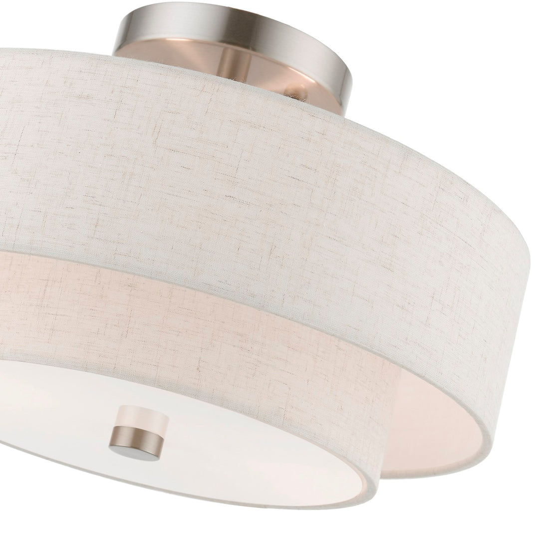 2 Light Brushed Nickel Semi-Flush