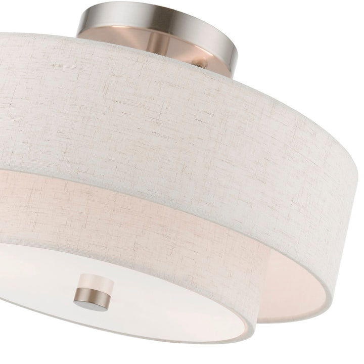 2 Light Brushed Nickel Semi-Flush