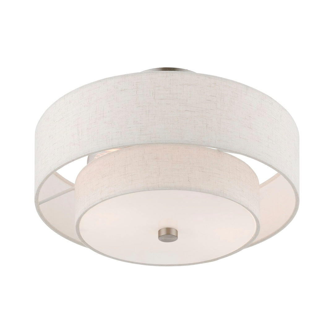 2 Light Brushed Nickel Semi-Flush
