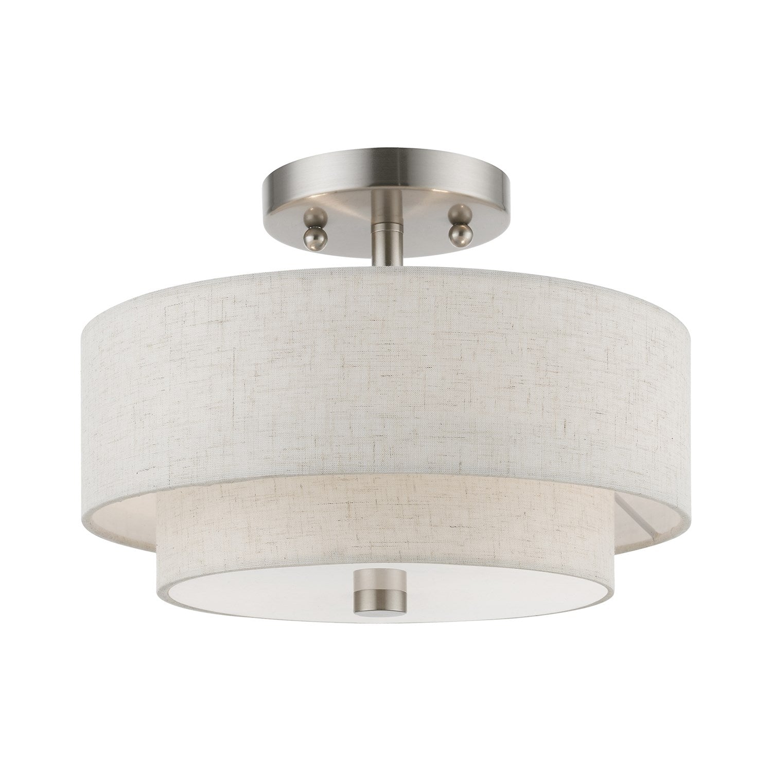 2 Light Brushed Nickel Semi-Flush by Livex Lighting