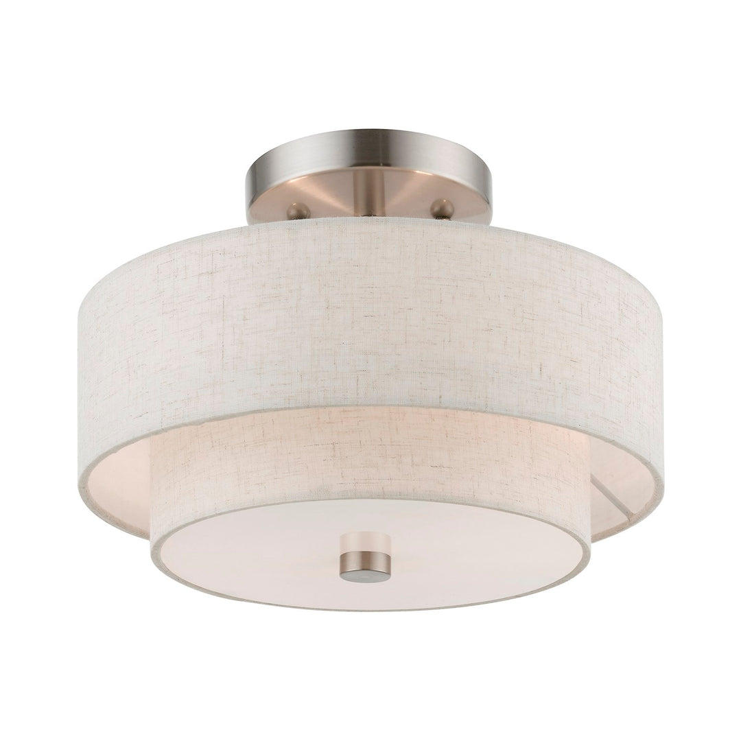 2 Light Brushed Nickel Semi-Flush