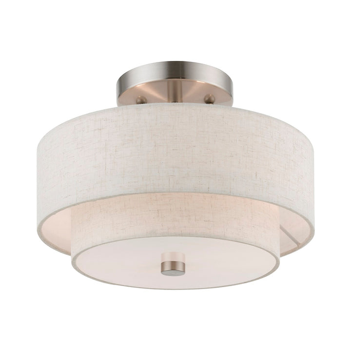 2 Light Brushed Nickel Semi-Flush