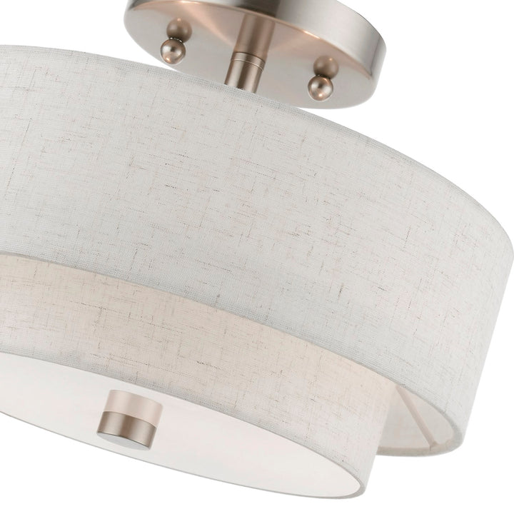 2 Light Brushed Nickel Semi-Flush