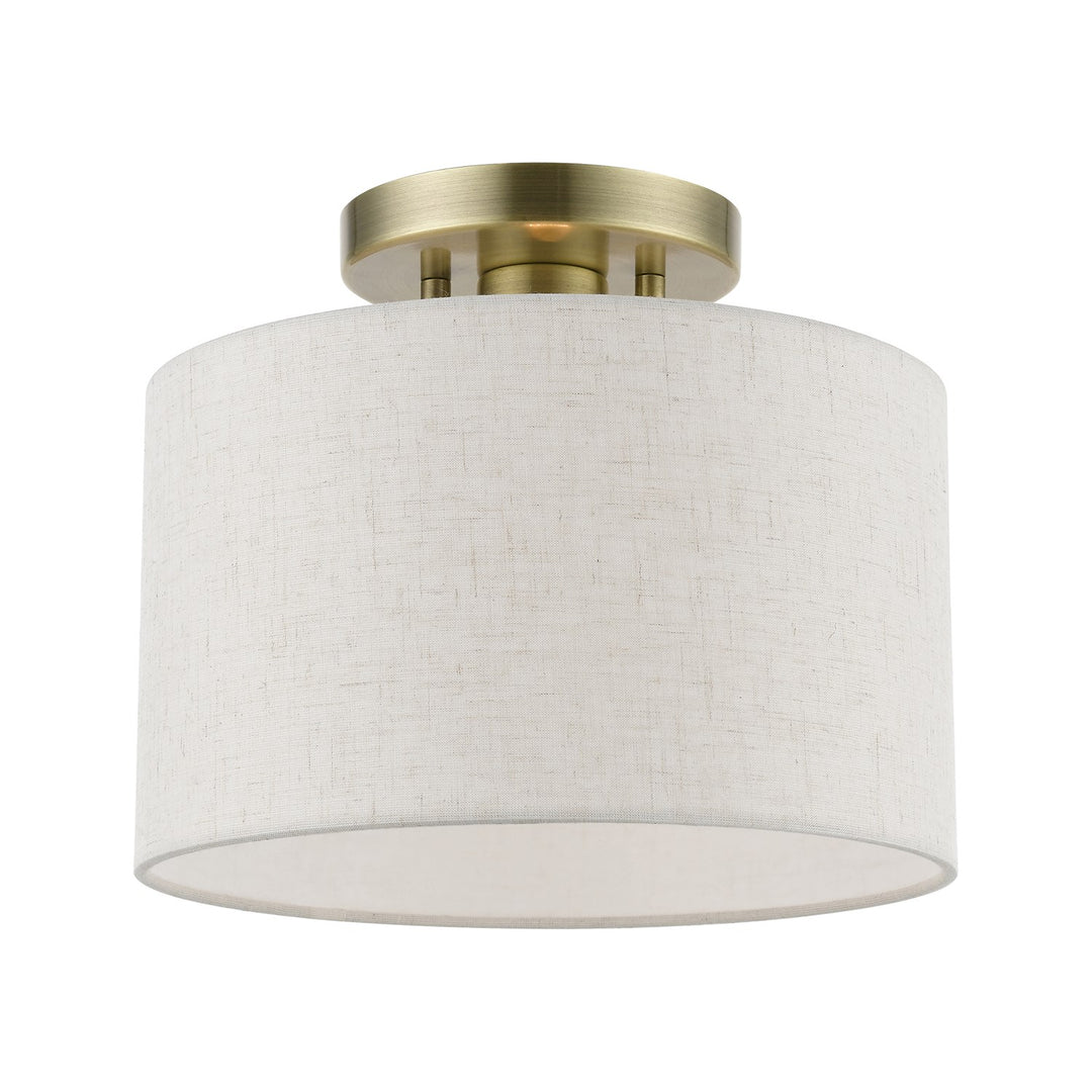 1 Light Antique Brass Small Semi-Flush by Livex Lighting