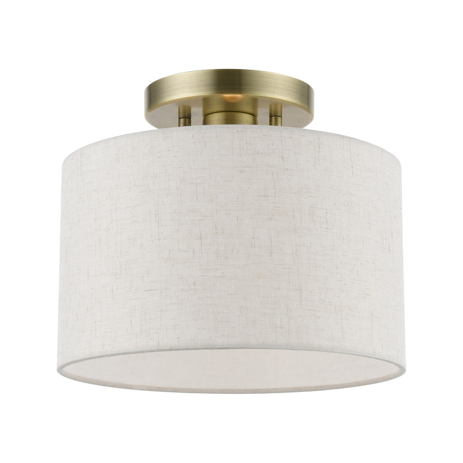 1 Light Antique Brass Small Semi-Flush by Livex Lighting