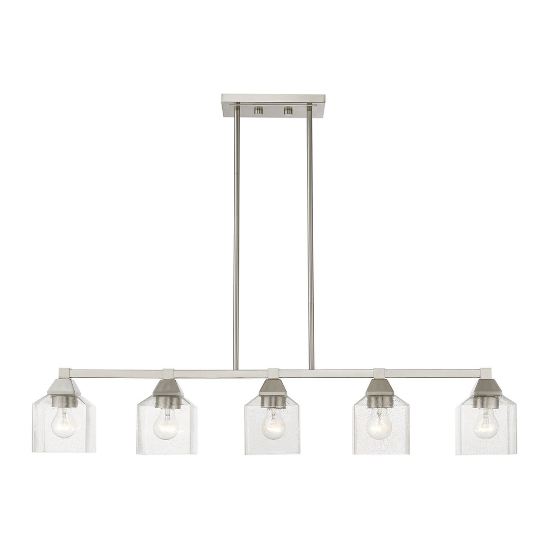 5 Light Brushed Nickel Linear Chandelier by Livex Lighting