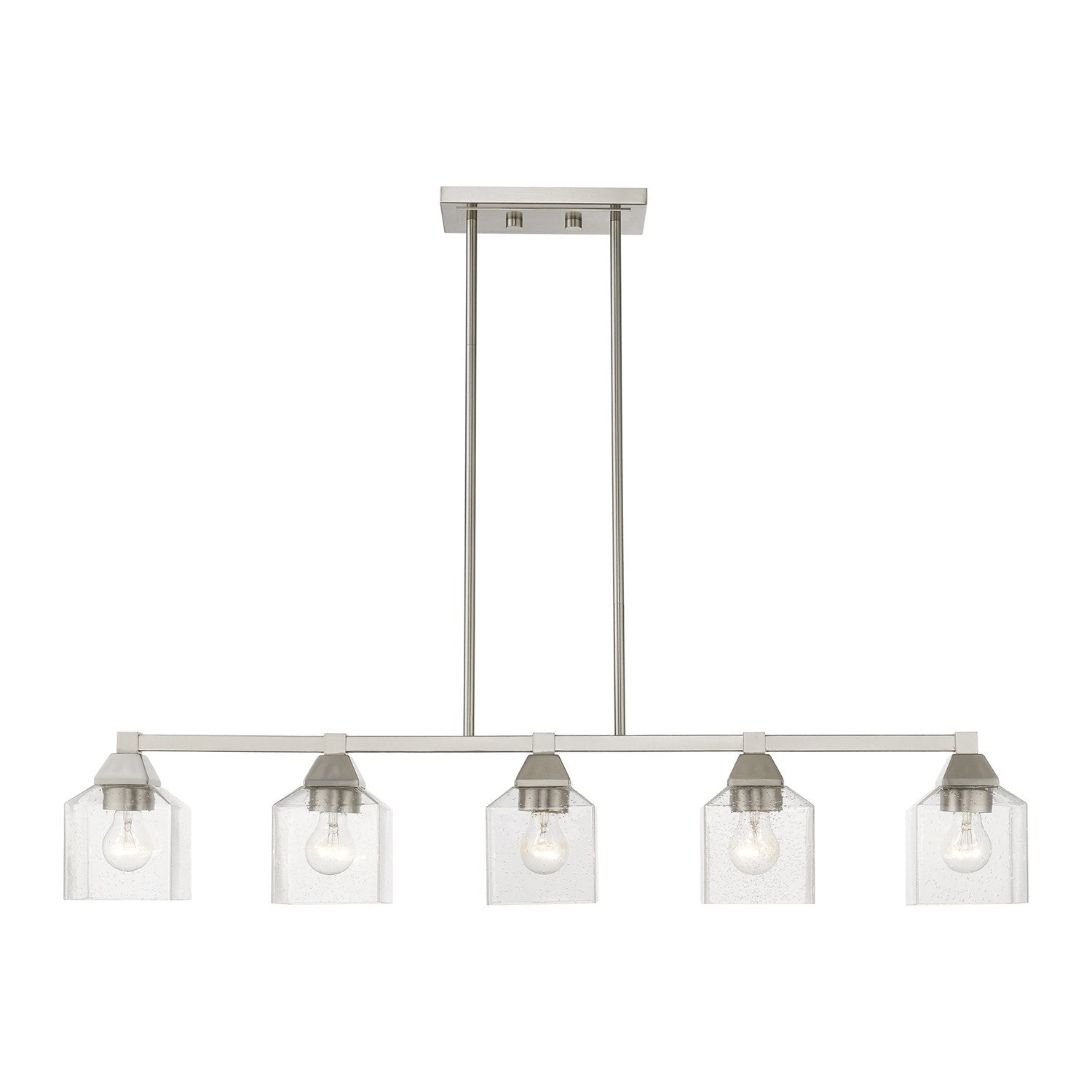 5 Light Brushed Nickel Linear Chandelier by Livex Lighting