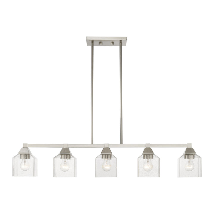 5 Light Brushed Nickel Linear Chandelier by Livex Lighting