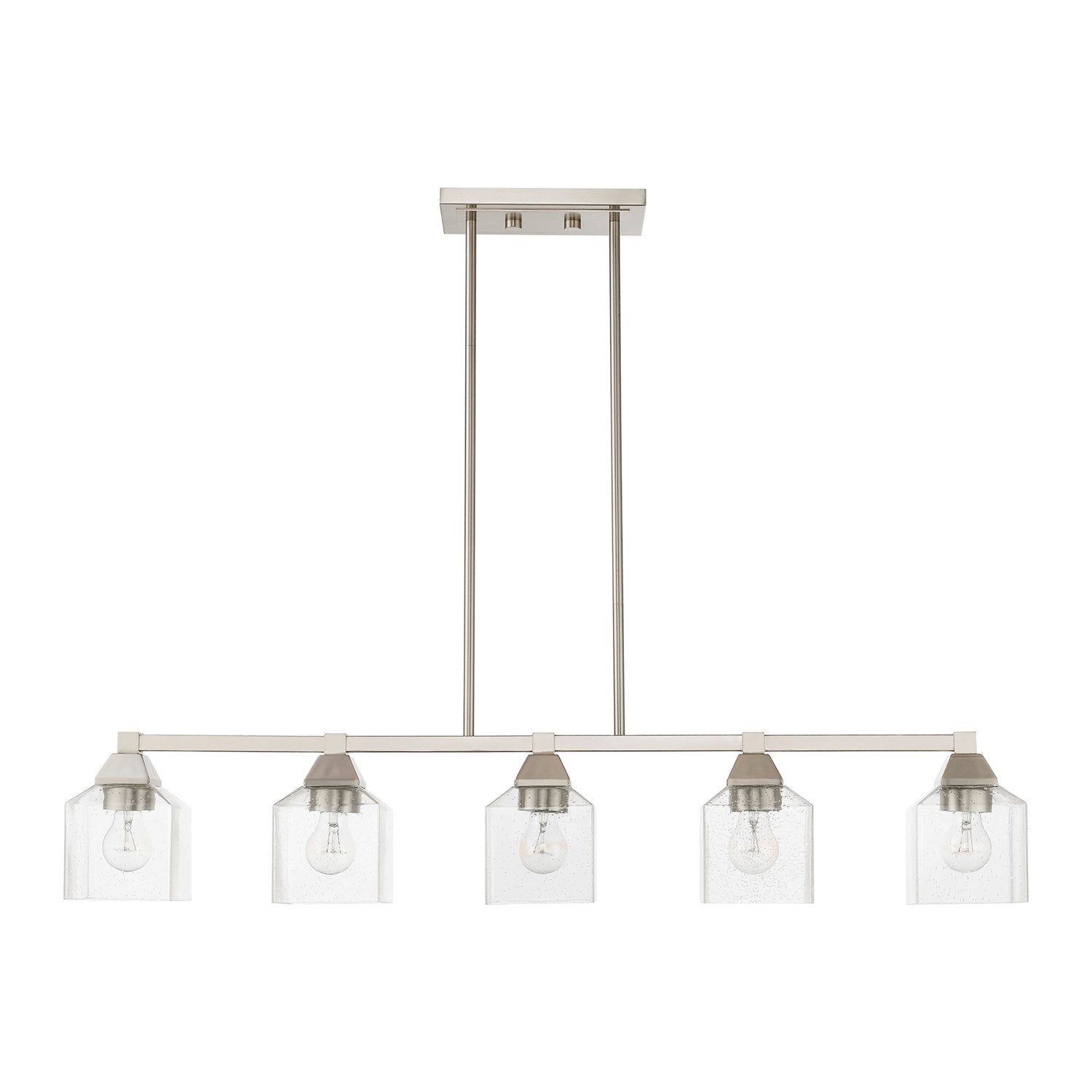5 Light Brushed Nickel Linear Chandelier