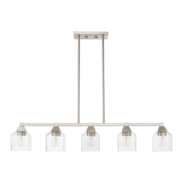 5 Light Brushed Nickel Linear Chandelier