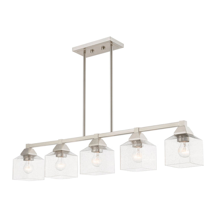5 Light Brushed Nickel Linear Chandelier
