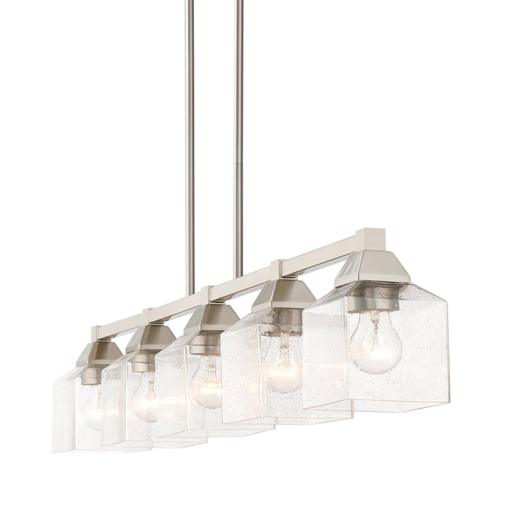 5 Light Brushed Nickel Linear Chandelier