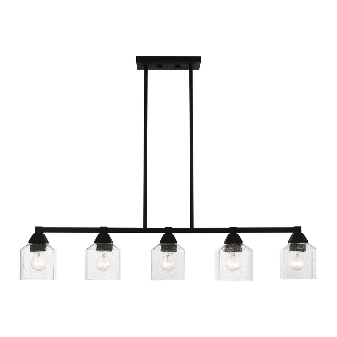 5 Light Black Linear Chandelier by Livex Lighting