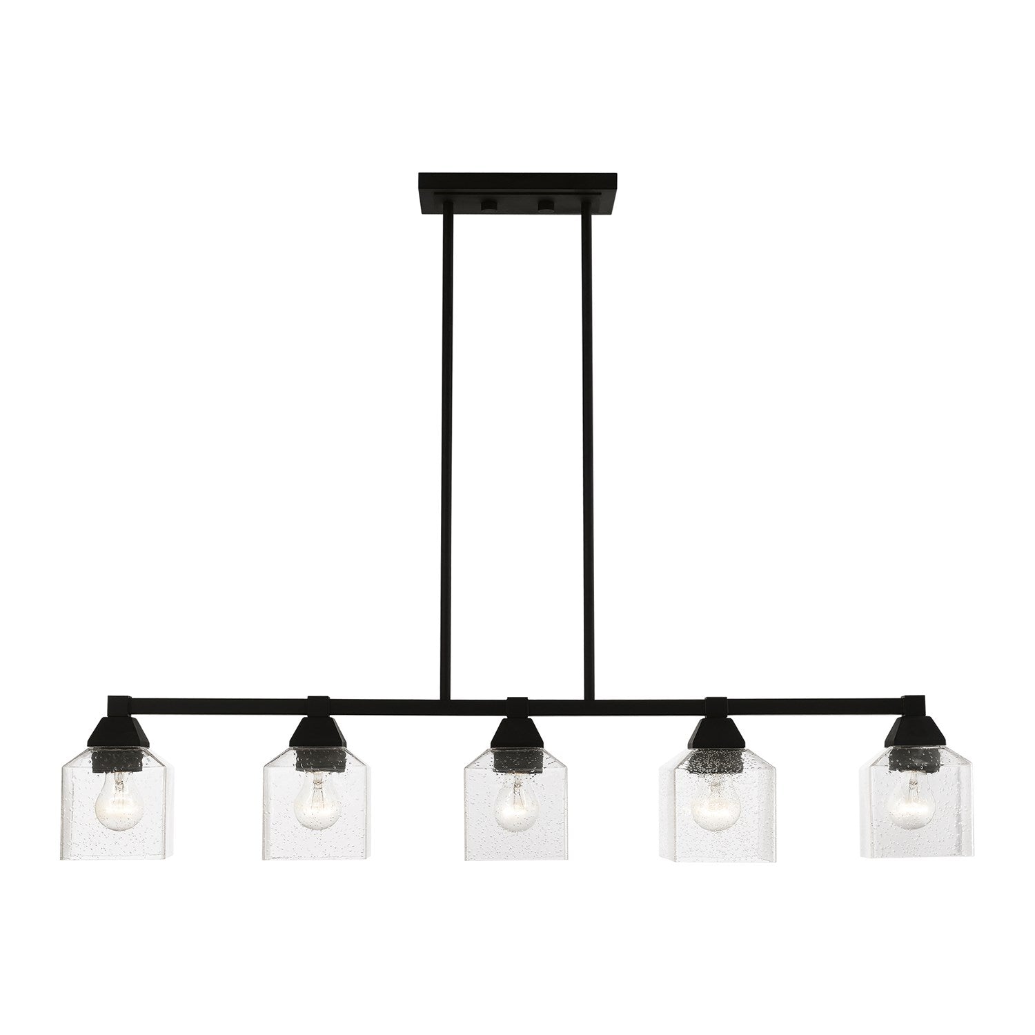 5 Light Black Linear Chandelier by Livex Lighting