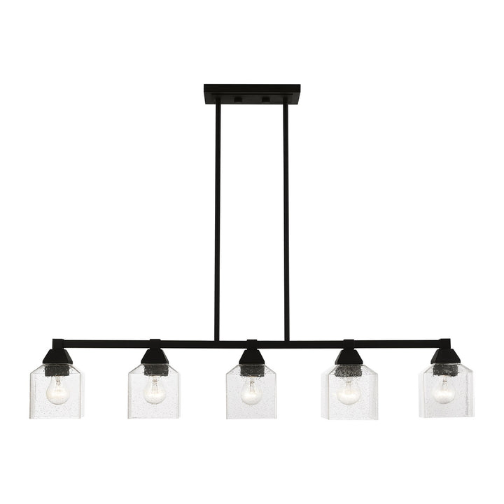 5 Light Black Linear Chandelier by Livex Lighting