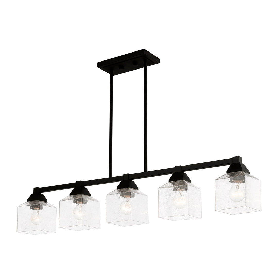 5 Light Black Linear Chandelier