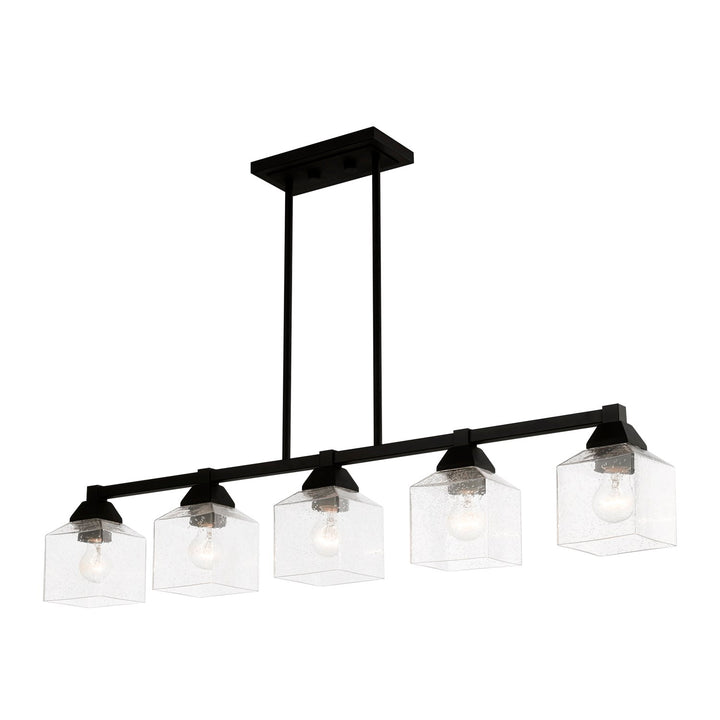 5 Light Black Linear Chandelier