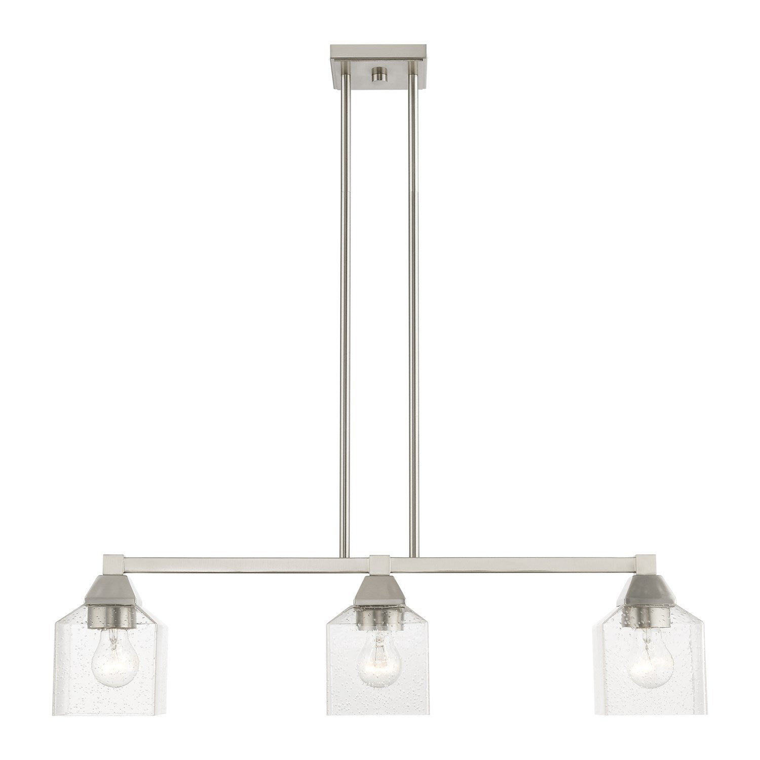 3 Light Brushed Nickel Linear Chandelier by Livex Lighting