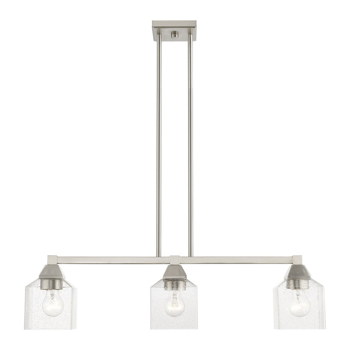 3 Light Brushed Nickel Linear Chandelier by Livex Lighting