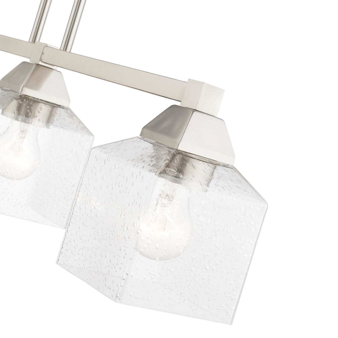 3 Light Brushed Nickel Linear Chandelier