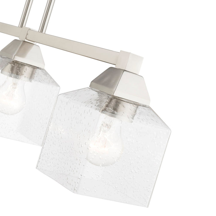 3 Light Brushed Nickel Linear Chandelier