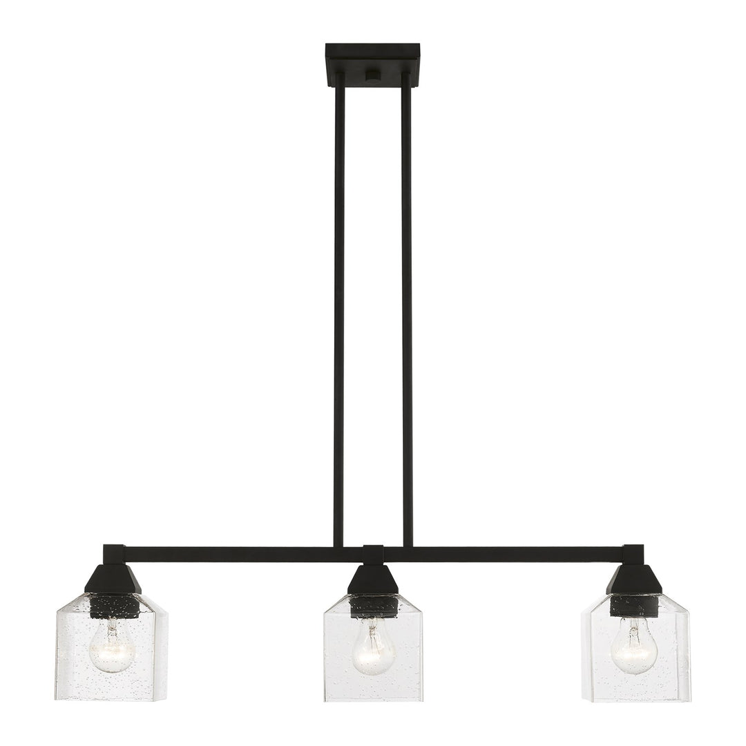 3 Light Black Linear Chandelier by Livex Lighting