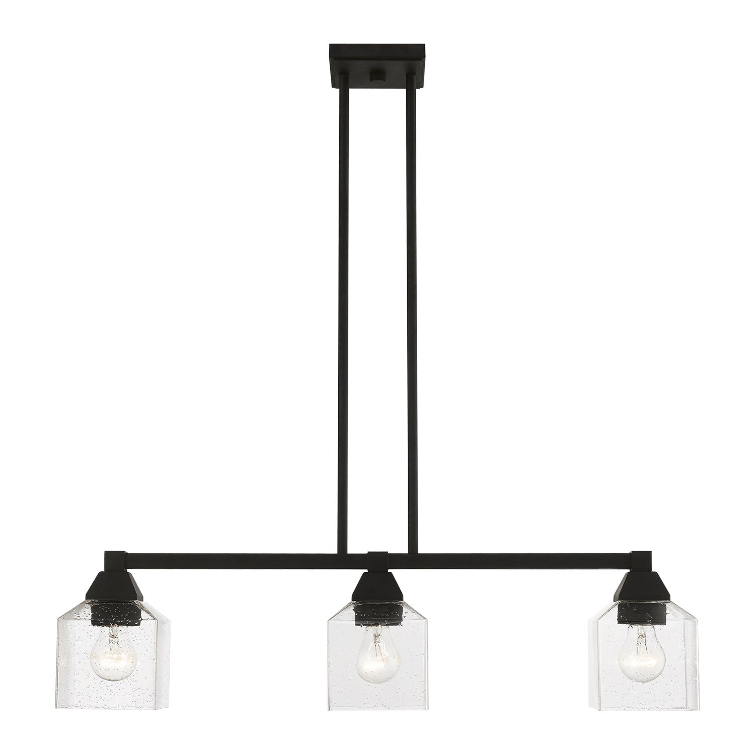 3 Light Black Linear Chandelier by Livex Lighting